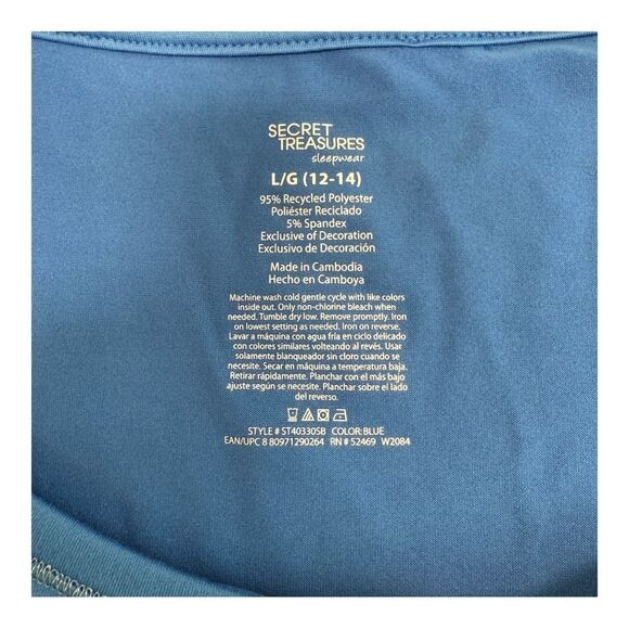 NWT Secret Treasures Sleepwear Blue Baby Its Cold Outside Long Sleeve Shirt Sz L - Picture 4 of 7